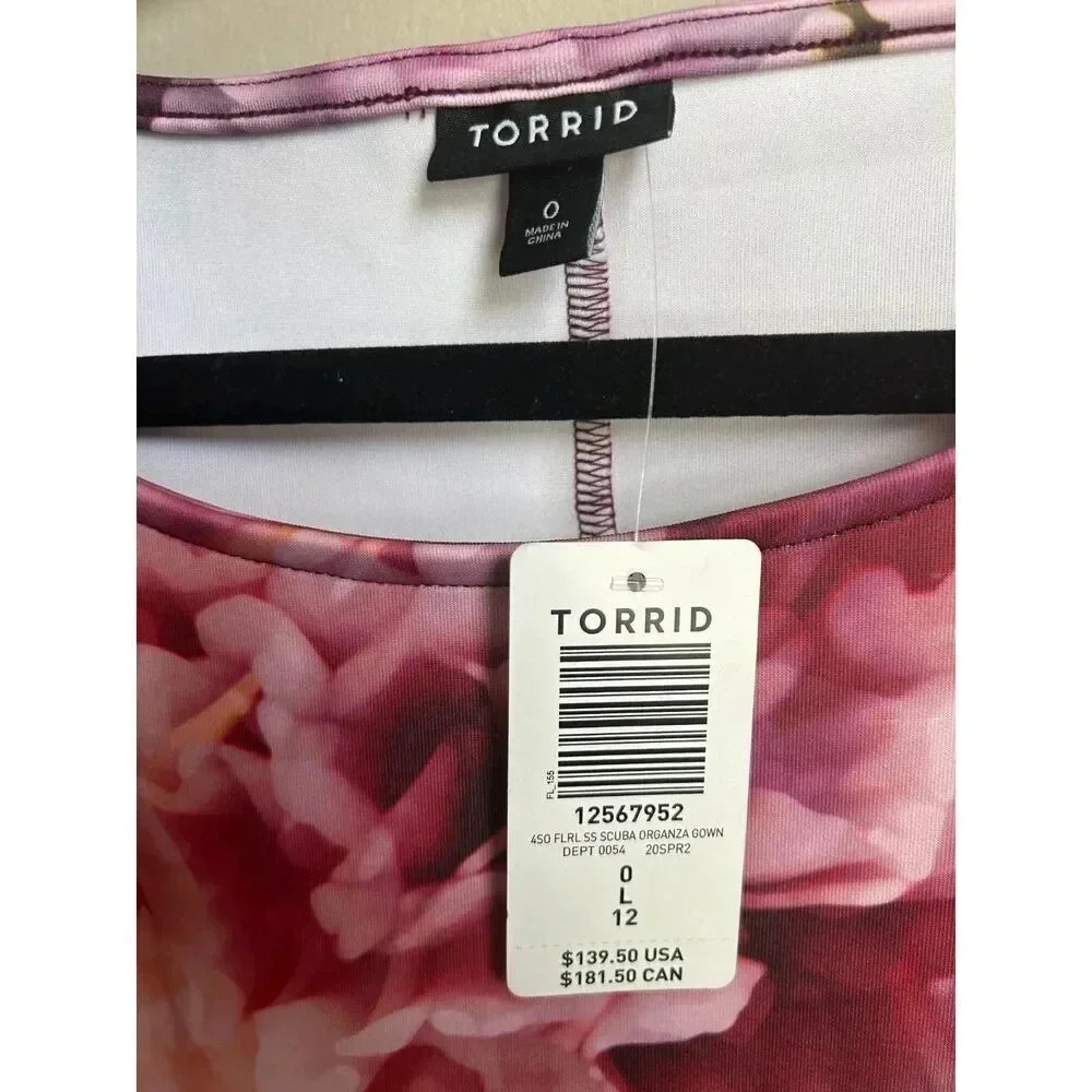 NWT Torrid Multi Floral Scuba Knit Dress, Plus Mini Dress, Size 12 - Picture 6 of 7